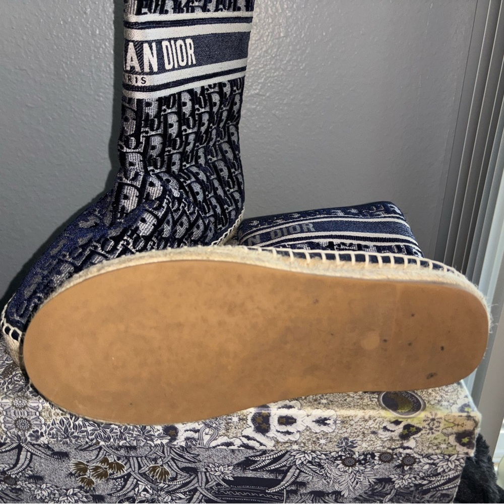 Dior Navy and Cream Espadrilles - Picture 3 of 7